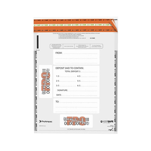 Deposit Bag 9.75X12 IN Plastic Barcode 100/Pack