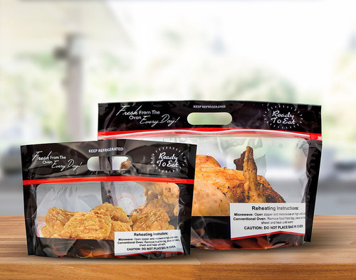 freshZIP® Hot Food Bag 10X6+4 BG Plastic 2.75MIL With Zip Seal Closure Reclosable With Handle 500/Case