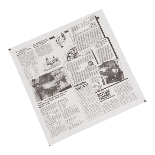 Basket Liner 12X12 IN Bleached Kraft Paper White Black Newsprint 2000/Case