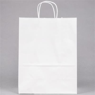 Shopper Bag 14X9.75X15.5 IN White With Rope Handle Closure 200/Case