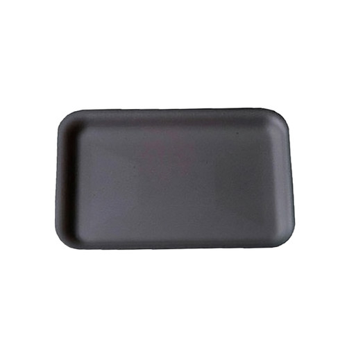 1HALF Meat Tray 3.75X8.38X0.88 IN Polystyrene Foam Black Rectangle 1000/Case