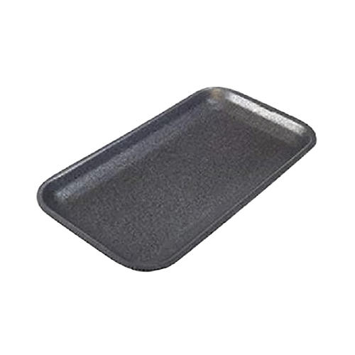 17S Meat Tray 8.5X4.5X0.63 IN Polystyrene Foam Black Rectangle 1000/Case