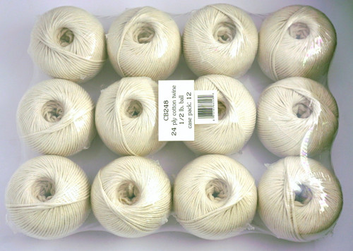 Twine 0.5 LB Cotton Synthetic Blend 24PLY Ball 12/Pack