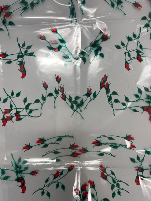 Sheet 40X100 IN Cellophane Rose Design 1/Roll
