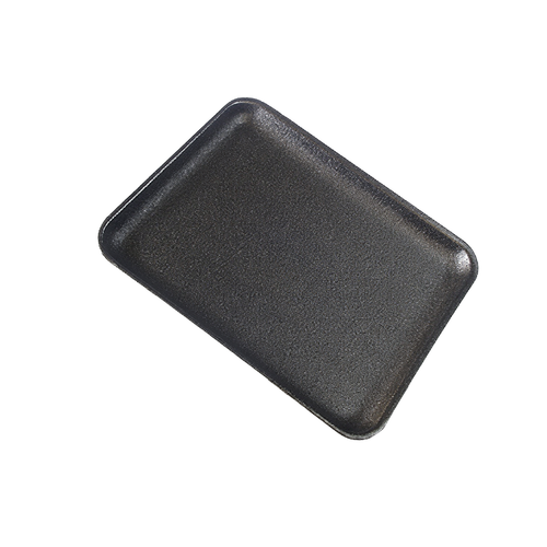 4S/34 Meat Tray 9.25X7.25X0.5 IN Polystyrene Foam Black Rectangle 500/Case