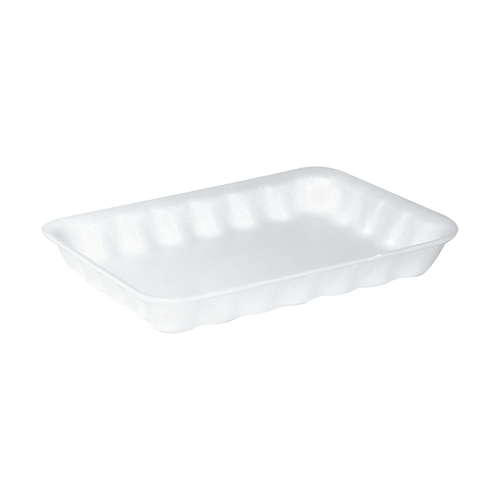 4P Meat Tray 6.75X9.25X1.31 IN Polystyrene Foam White Rectangle 500/Case