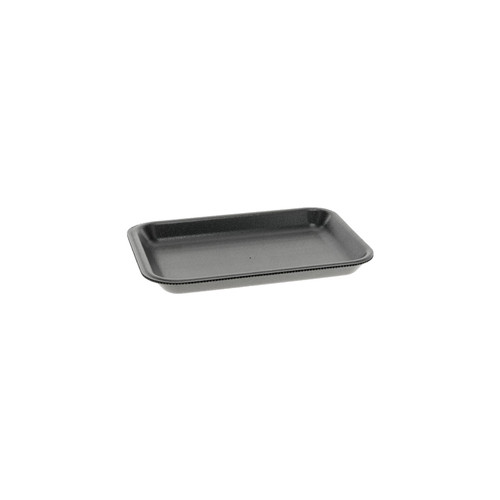 2 Supermarket Tray 8.2X5.7X0.91 IN Polystyrene Foam Black Rectangle 500/Case