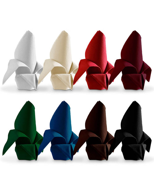 Dinner Napkins 20X20 IN Ivory Spun Polyester 1/Dozen