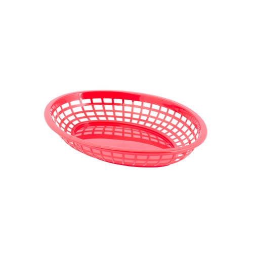 Basket Jumbo 11.75X9X1.875 IN Polypropylene Homopolymer (PPH) Red Oval 36/Case