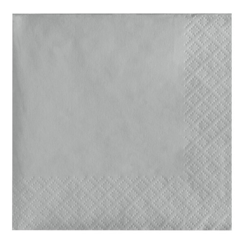 Cocktail Napkin Silver Paper 2PLY Shimmering 600/Case