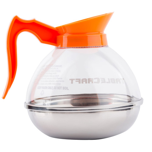 Coffee Pot/Decanter 8X6.5X6.5 IN 64 FLOZ PETG Clear Orange 1/Each