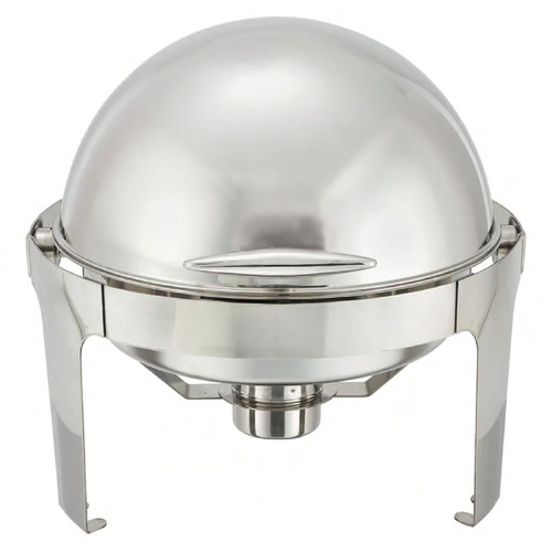 Madison Collection Chafer 6 QT Stainless Steel Round Roll-Top Mirror Finish 1/Each