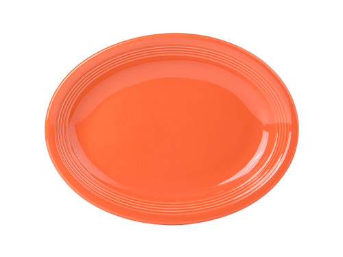 Concentrix Catering Platter 11.50X8.75 IN China Papaya Orange Oval Coupe Fully Vitrified Dishwasher Safe 12 Count/Case