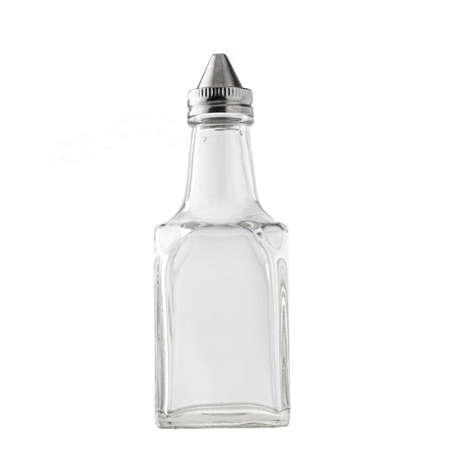 European Collection™ Oil & Vinegar Cruet Bottle 6 Soda Lime Glass Clear With Stainless Steel Top Hand Wash 12/Case