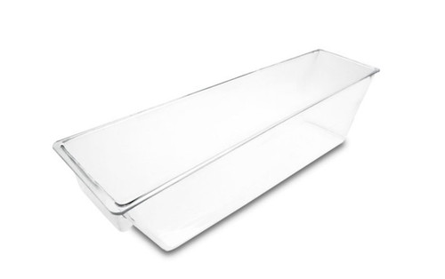 Food Tray 9X27X7 IN 1 Compartment PETG Clear Rectangle Bulk 1/Each