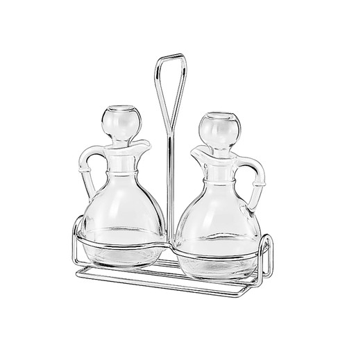Cruet Set 6 FLOZ Glass Clear 3-Piece Tabletop 6/Case