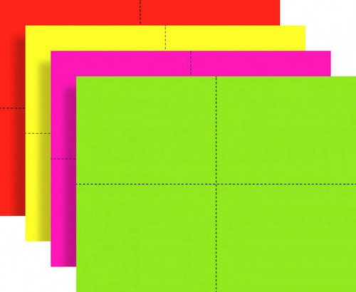 U G 4 UP Sign 4.25X5.5 IN Rainbow Fluorescent Blank 100/Pack