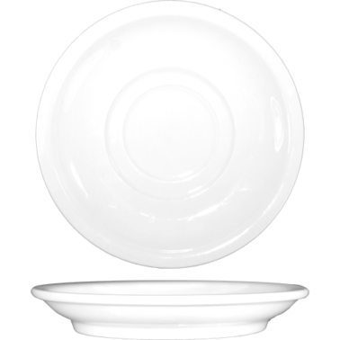 Dover™ Saucer 6 IN Porcelain European White Round Rolled Edge 36/Case