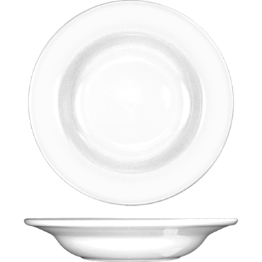Dover™ Soup Bowl 9 IN 10 OZ Porcelain European White Round Rolled Edge Deep Rim 36/Case
