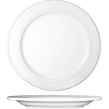 Dover™ Plate 7.13 IN Porcelain European White Round Wide Rim Rolled Edge 36/Case
