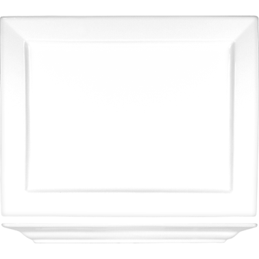 Elite™ Platter 12X7.88 IN Porcelain Bright White Rectangle Wide Rim Rolled Edge 6/Case