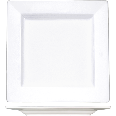 Elite™ Plate 6.25X0.63 IN Porcelain Bright White Square Wide Rim Rolled Edge 36/Case