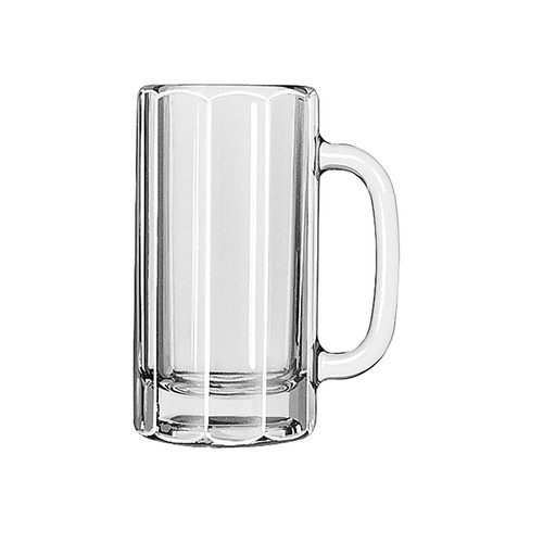 Mug 12 FLOZ Glass Clear Paneled 12/Case