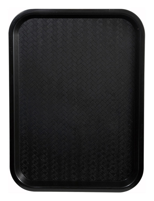 Fast Food Tray 16.125X12X0.75 IN Plastic Black Rectangle 1/Each