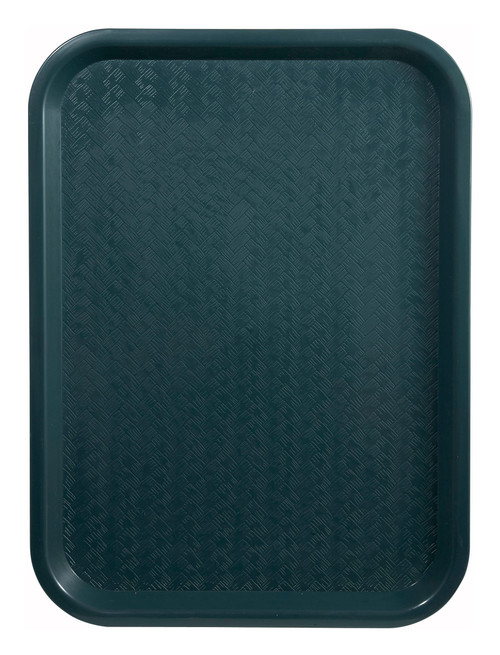 Fast Food Tray Cafeteria Tray 14X18 IN Plastic Green Non-Skid Dishwasher Safe Stackable 1/Each