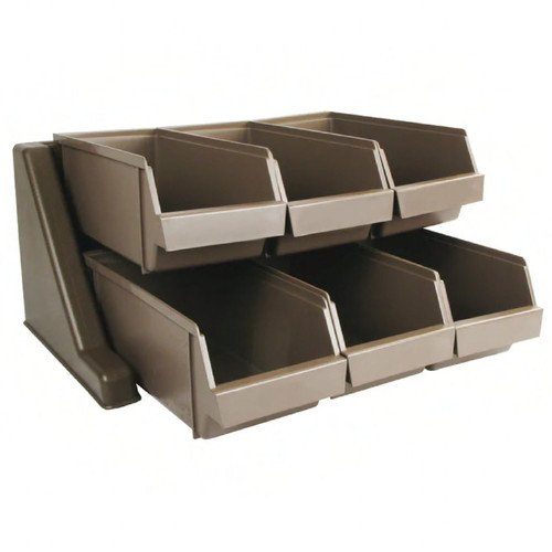 Organizer 18X17X9.5 IN Plastic Gray 6 Bin 2-Tier 1/Each