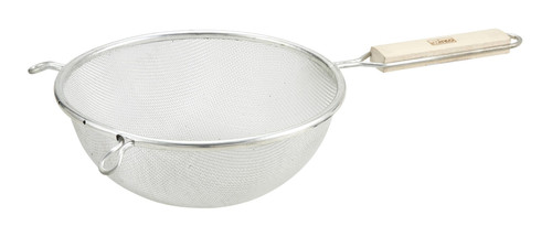 Strainer 10.38 IN Stainless Steel Wood Single Fine Mesh 1/Each