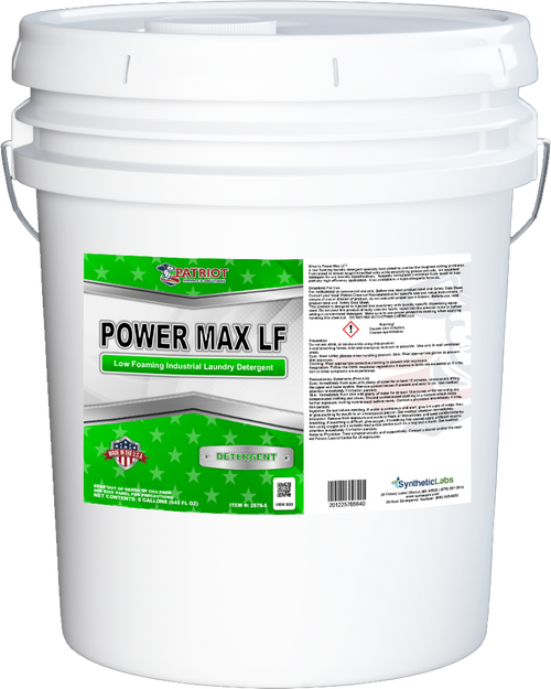 Patriot® POWER MAX LF Laundry Detergent 5 GAL Low Foam 1/Each