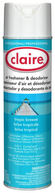 Claire Air Freshener & Deodorizer Tropic Breeze Aerosol 10 OZ 12/Case