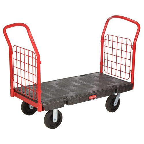 Platform Truck 56.00X24.25X41.25 IN 2000 LB Black Red Plastic Side-Panel With 8IN TPR Casters 1/Case