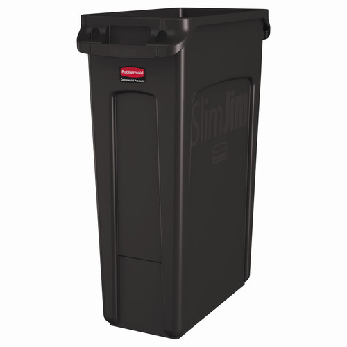 Slim Jim® Trash 1-Stream Trash Can 22X11X30 IN 23 GAL 92 QT Brown Rectangle Resin Slim 1/Each