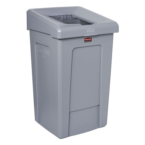 Slim Jim® 1-Stream Recycling Station 21.11X19.75X34.25 IN Gray Resin Starter Kit 1/Each