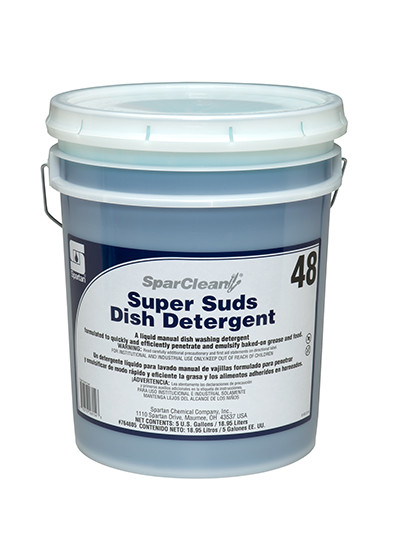 SparClean® Super Suds 48 Clean Scent Manual Dish Detergent 5 GAL Blue Neutral Liquid 1/Pail