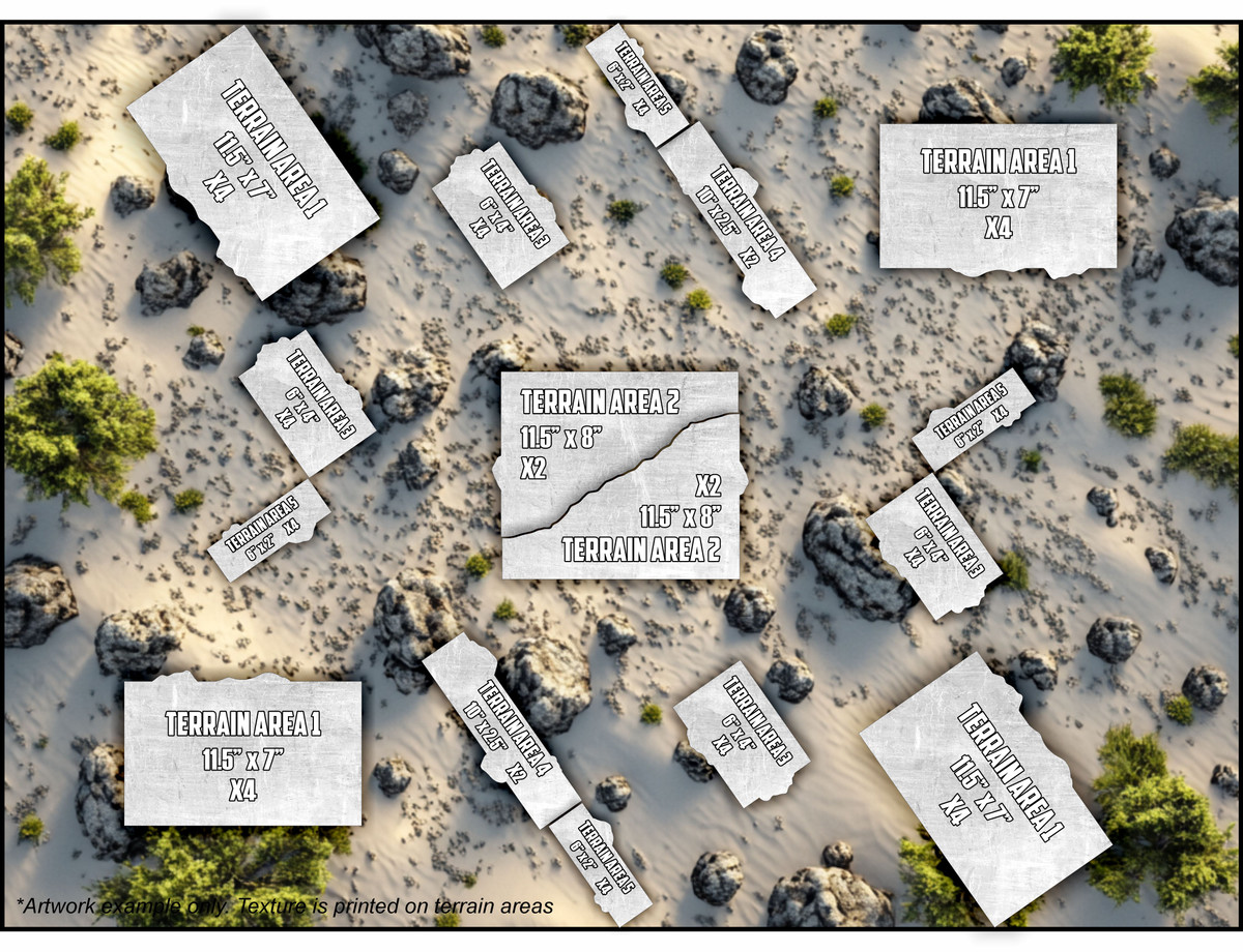 Terrain Area Footprints - 40K 11th Edition - Barren - 3d6 Wargaming Terrain Area Footprints - 40K 11th Edition - Barren - 3d6 Wargaming