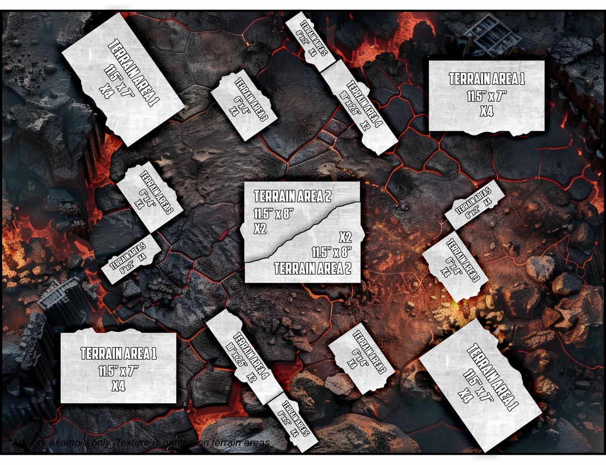 Terrain Area Footprints - 40K 11th Edition - Hellscape - 3d6 Wargaming