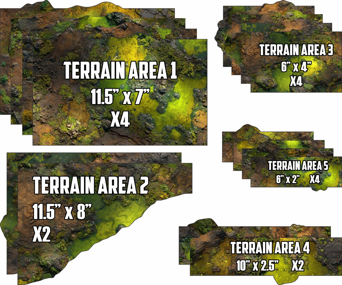 Terrain Area Footprints - 40K 11th Edition - Plague - 3d6 Wargaming