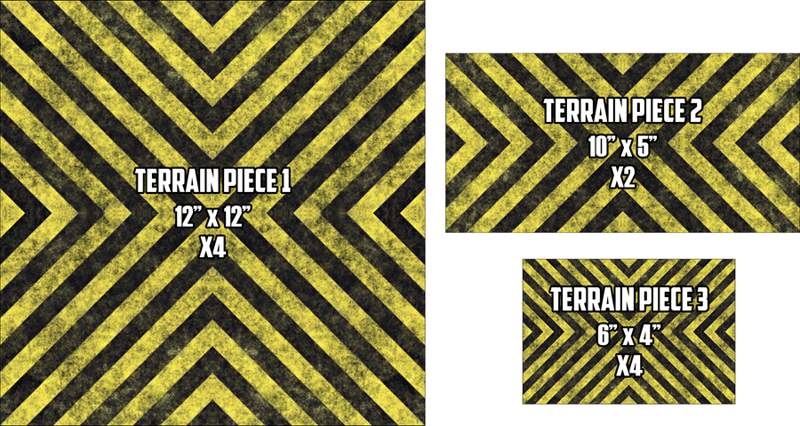 Terrain Bases - 40K Tournament - Hazard Stripes
