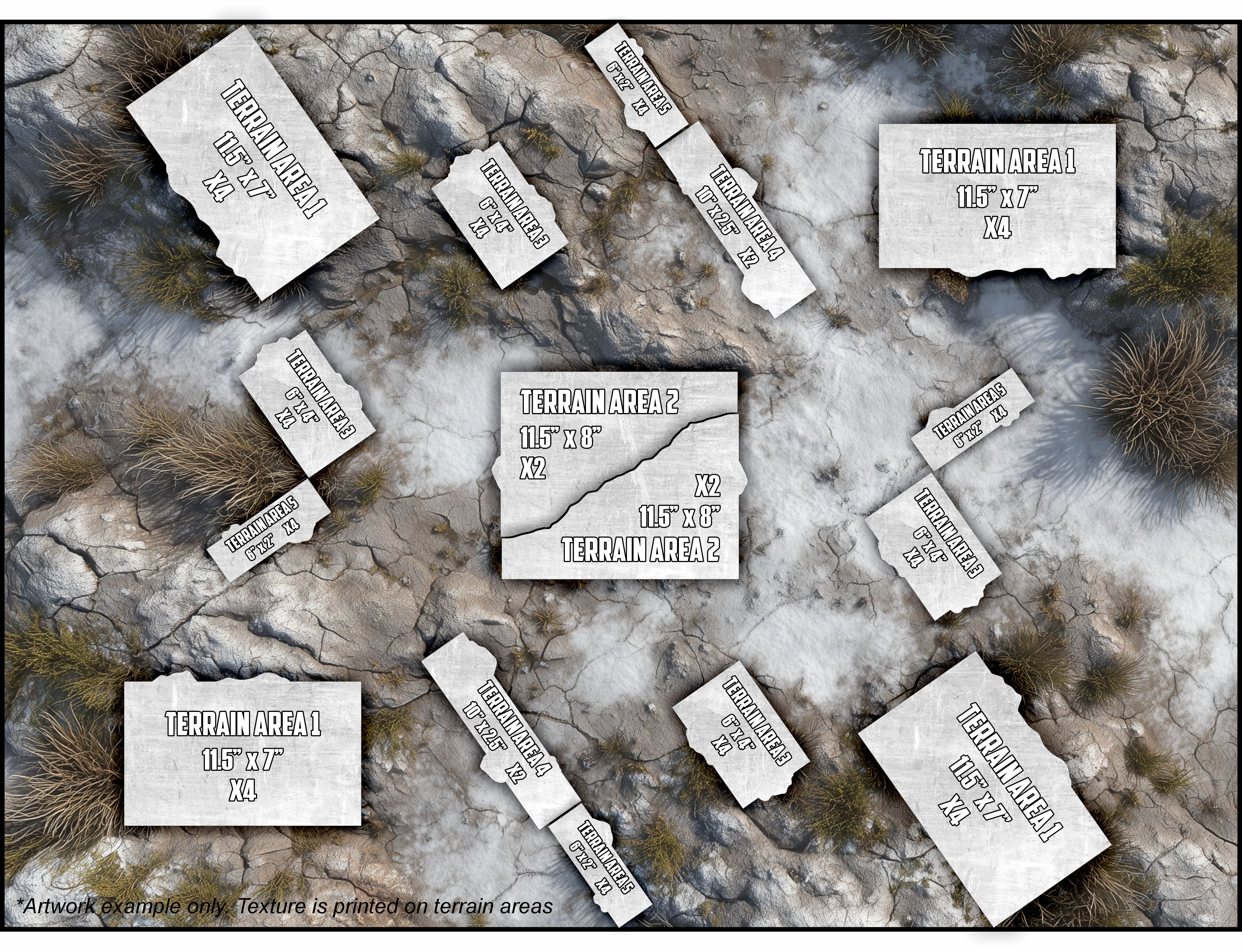 Terrain Area Footprints - 40K 11th Edition - Stonefrost - 3d6