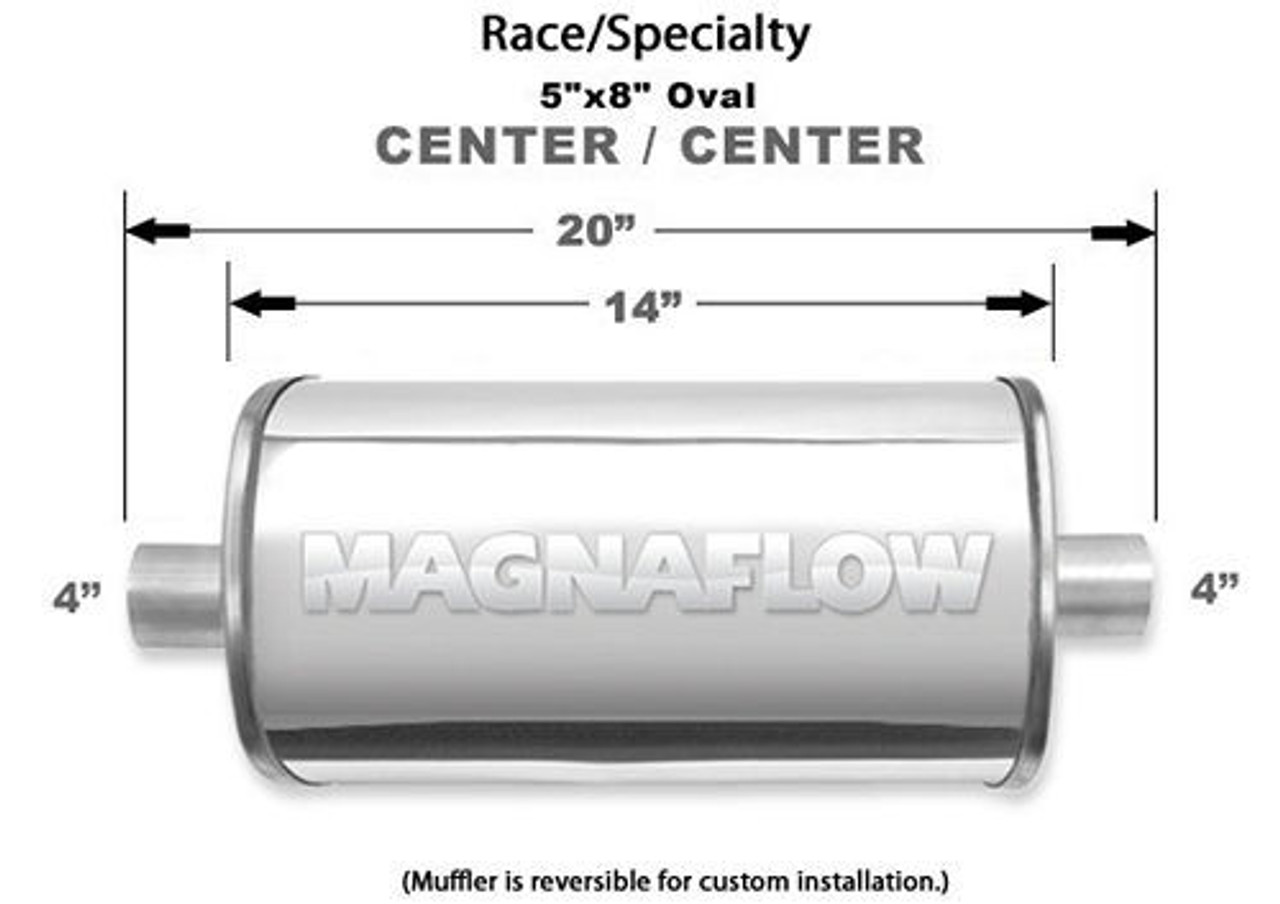 Stainless Race Muffler 4in In/Out