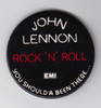 John Lennon Rock 'N' Roll Music LP 1975 EMI Records PROMO Pin Badge Button 2.25"
