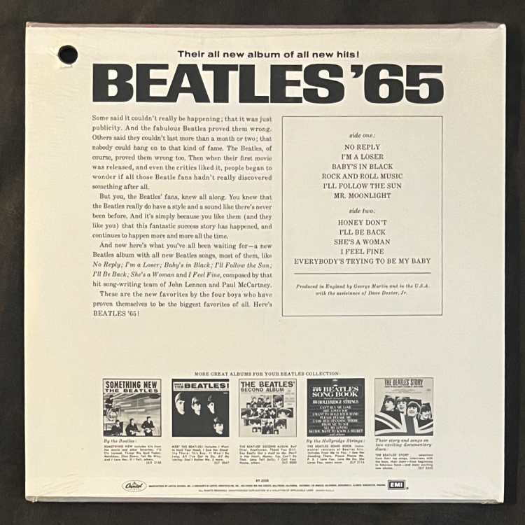 The Beatles '65 Vinyl LP PROMO Still Sealed SS Capitol ST-2228 (B Cover) (1)