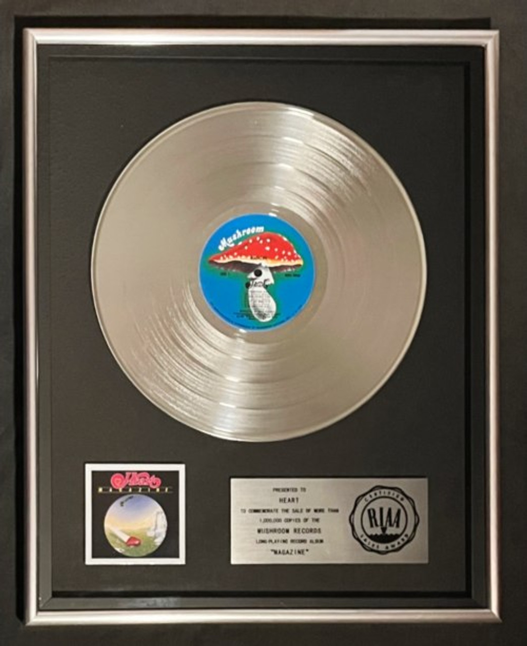 Heart Magazine LP Platinum RIAA Record Award Presented Mushroom Records
