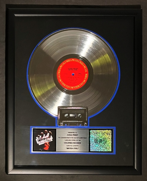 Judas Priest British Steel LP Cassette Platinum Non RIAA Record Award Columbia Records
