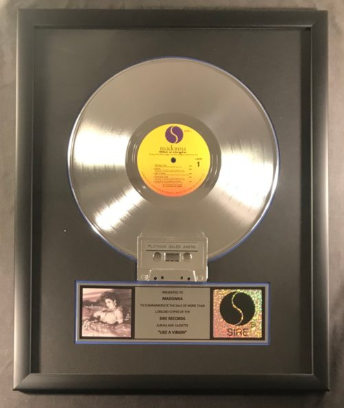 Madonna Like A Virgin LP Cassette Platinum Non RIAA Record Award Sire Records
