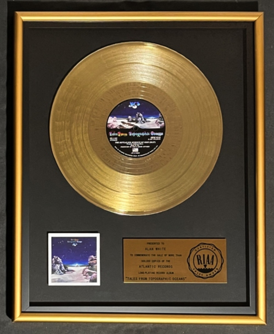 Yes Tales From Topographic Oceans LP Gold RIAA Record Award Atlantic Records Alan White
