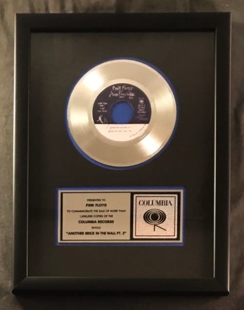 Pink Floyd Another Brick In The Wall Part 2 45 Platinum Non RIAA Record Award Columbia